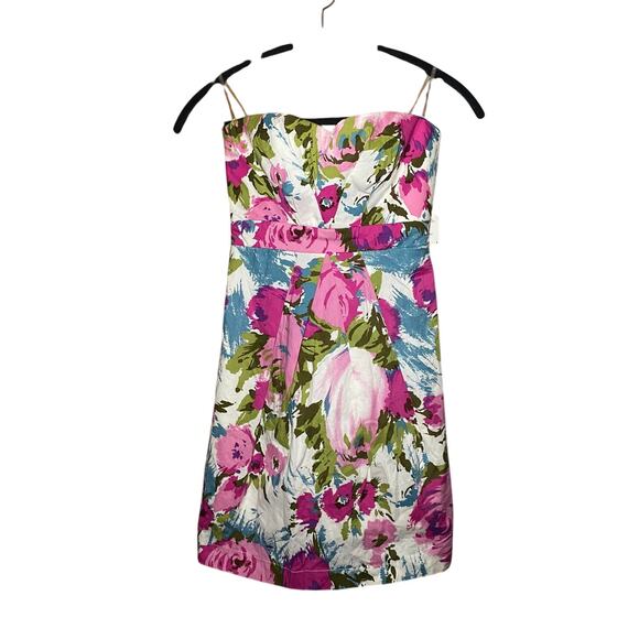 Twenty One - Floral Strapless Mini Dress - Size Small - Picture 1 of 13